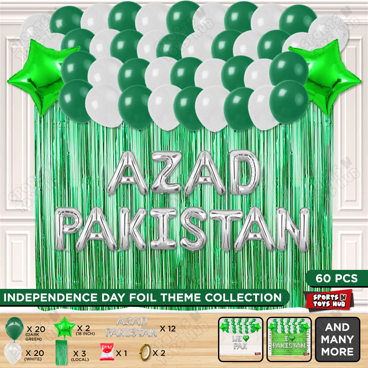 Azad Pakistan Foil Letters Theme Collection
