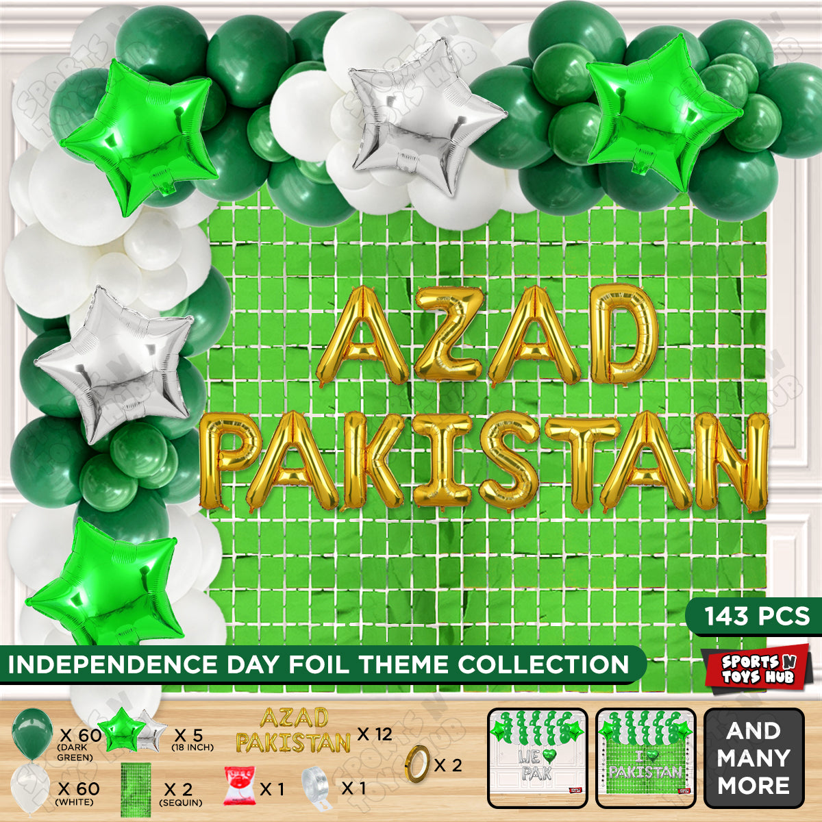 Azad Pakistan Foil Letters Theme Collection
