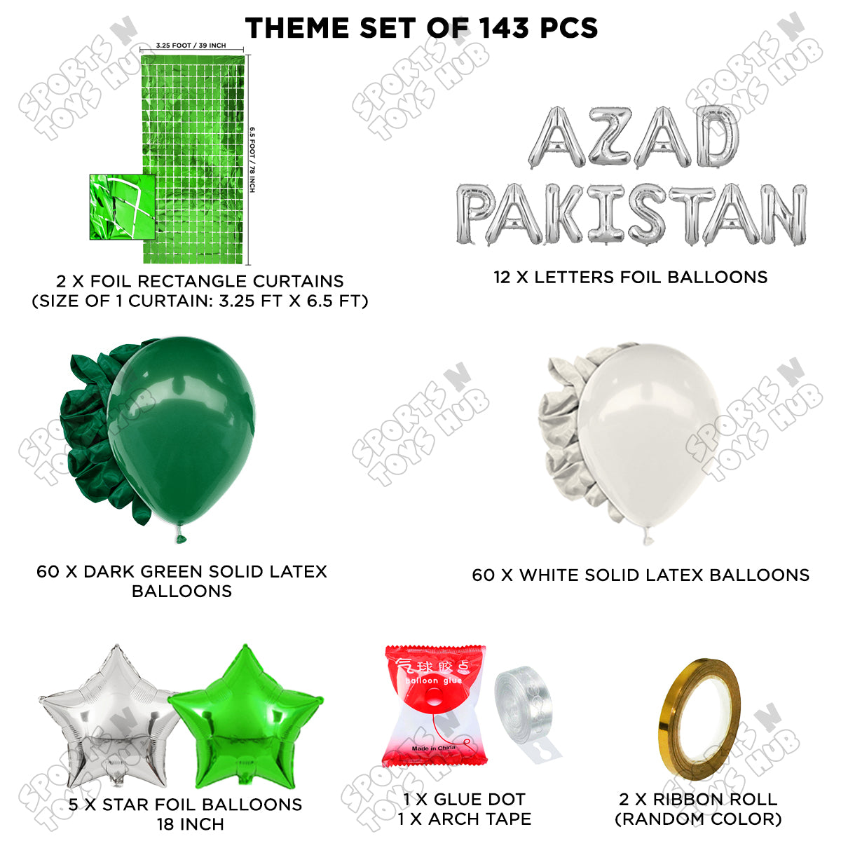 Azad Pakistan Foil Letters Theme Collection