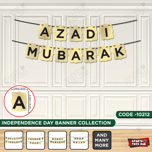 Azadi Mubarak Shinny Card Banner