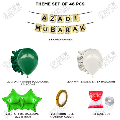 14 August Independence Day Shinny Card Banner Garland Theme - Pack Of 46