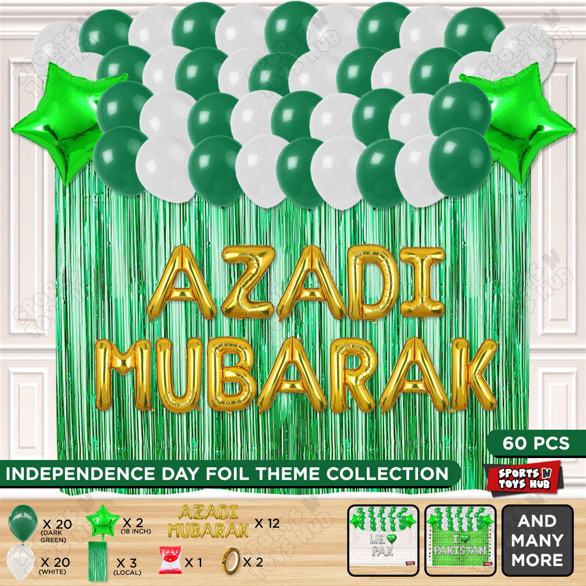 Azadi Mubarak Foil Letters Theme Collection
