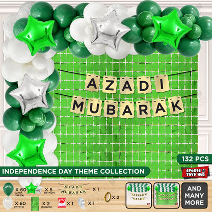 14 August Independence Day Shinny Card Banner Arch Theme - Pack Of 132