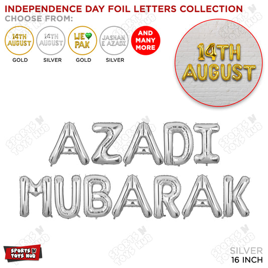 Azadi Mubarak Foil Letters Balloon
