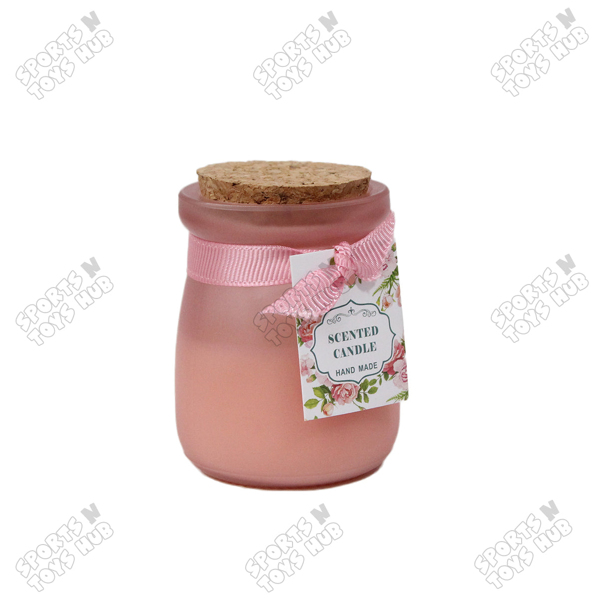 Jar Candle With Cork Lid Romantic Fragrance Scented Candle - Pink