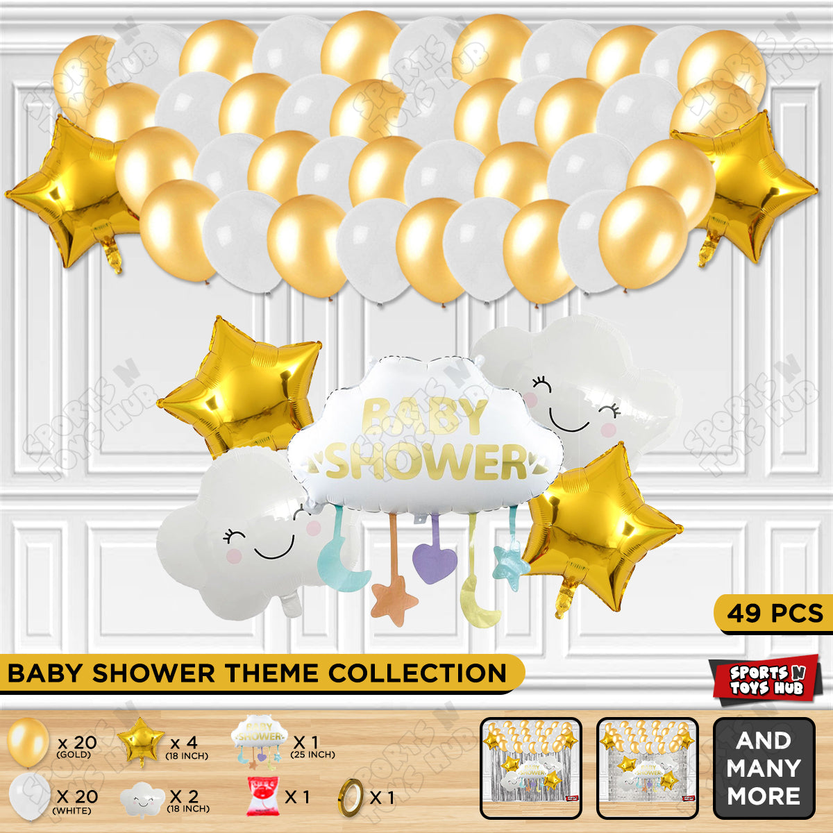 Baby Shower Cloud Foil Balloon Set Theme