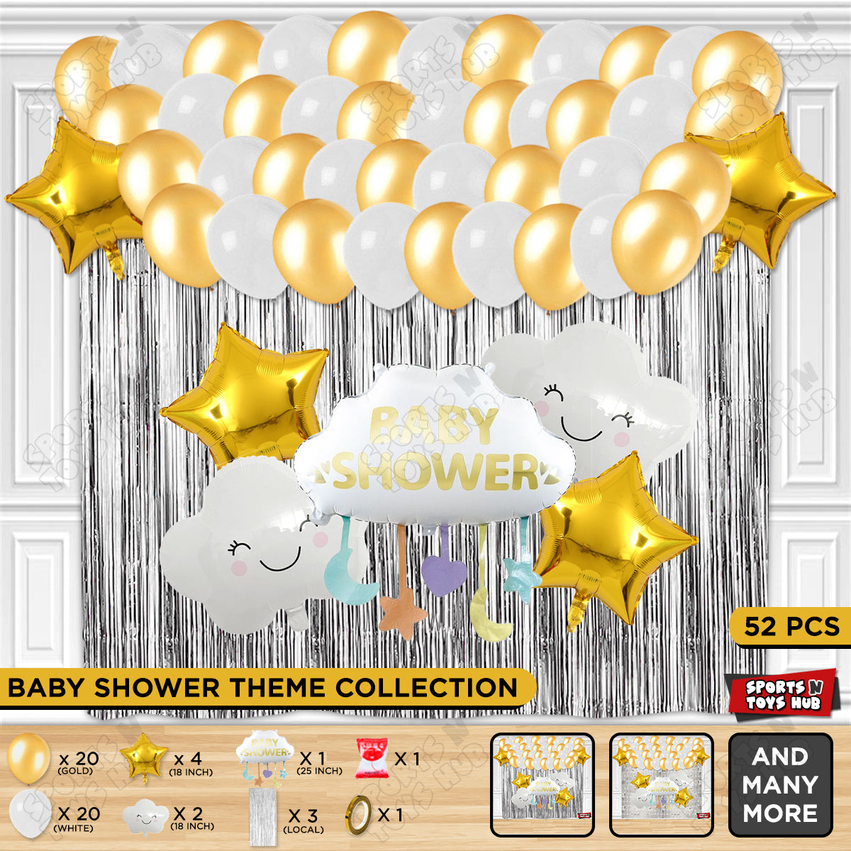 Baby Shower Cloud Foil Balloon Set Theme