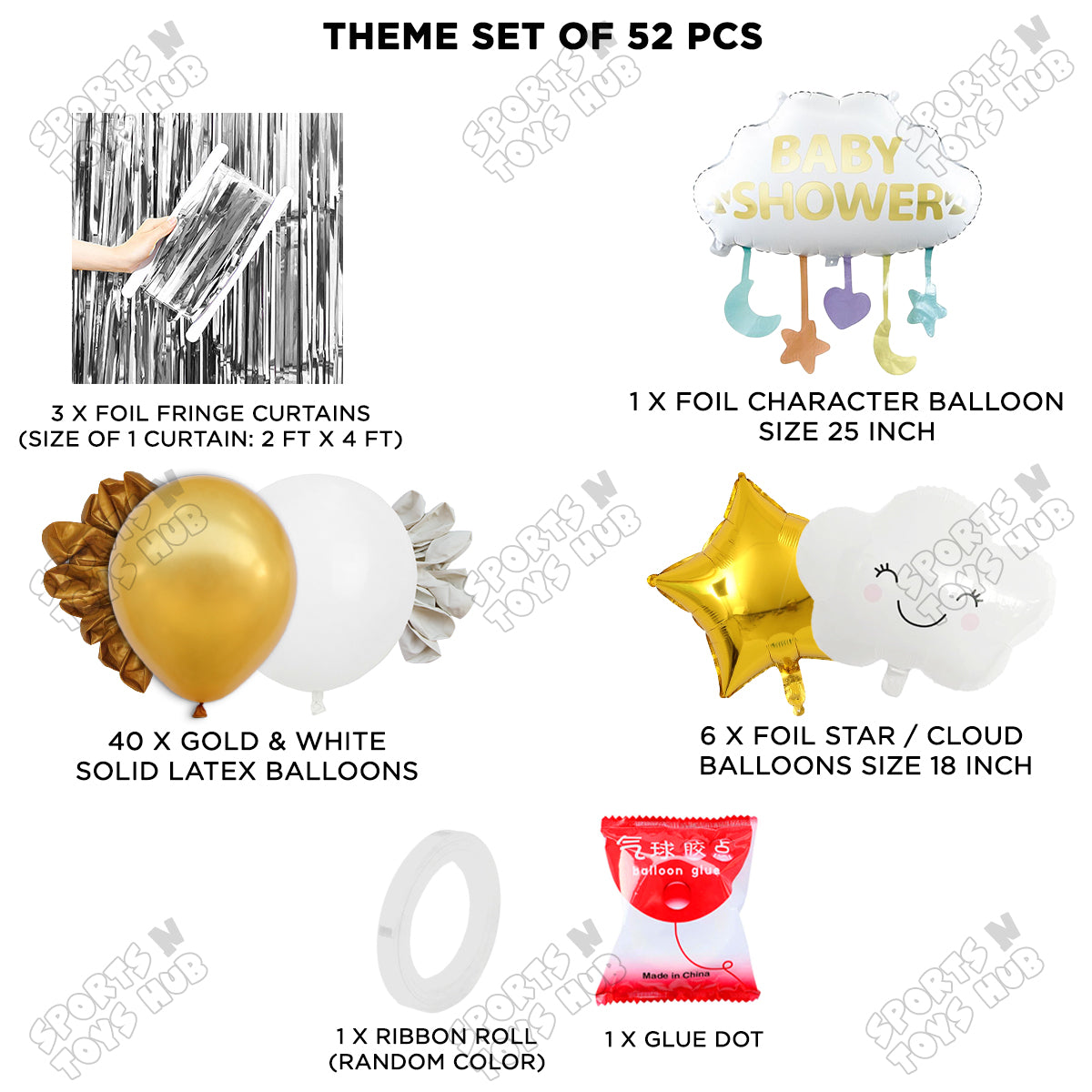 Baby Shower Cloud Foil Balloon Set Theme