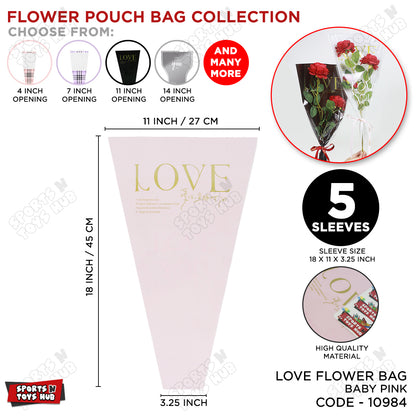 Love Text Flower Bags Collection - 5 Pcs