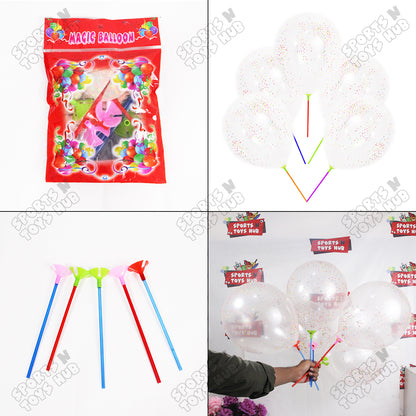 Thermocol Ball Confetti Latex Balloons - 5 Pcs