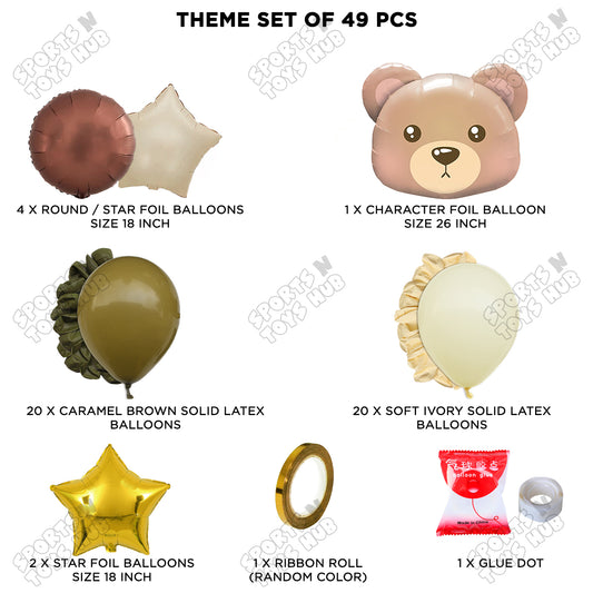 Bear Face Animal Character Foil Balloon Set Theme