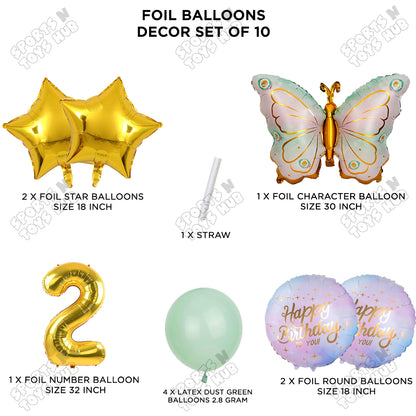 Butterfly Wing Pattern Pack Of 10 Foil Balloon Set