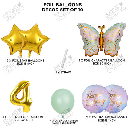 Butterfly Wing Pattern Pack Of 10 Foil Balloon Set