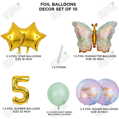 Butterfly Wing Pattern Pack Of 10 Foil Balloon Set