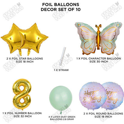 Butterfly Wing Pattern Pack Of 10 Foil Balloon Set