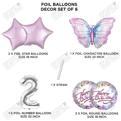 Butterfly Pack Of 6 Foil Balloon Set