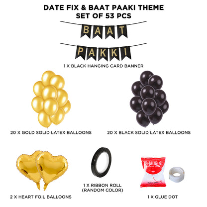 Baat Pakki Card Banner Theme - Black & Gold