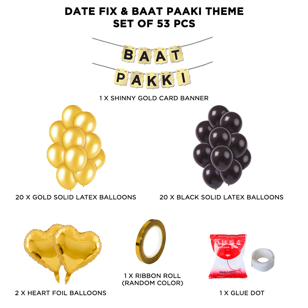 Baat Pakki Card Banner Theme - Gold