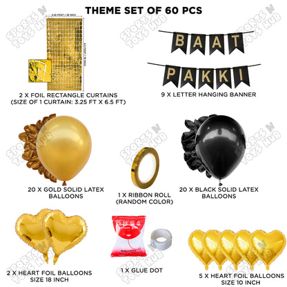 Baat Pakki Card Banner Theme - Black & Gold