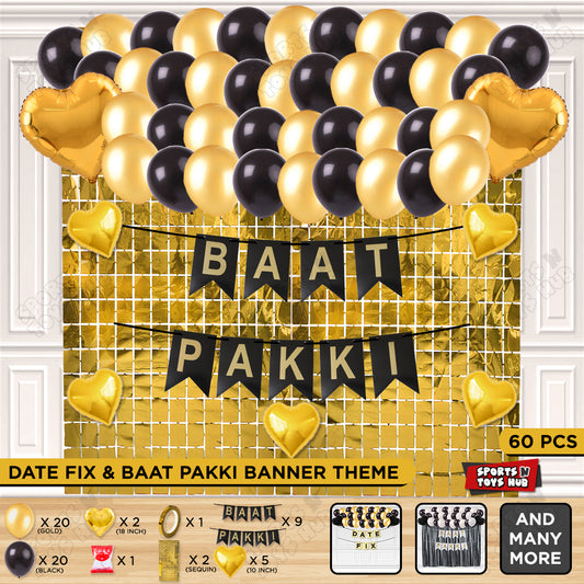 Baat Pakki Card Banner Theme - Black & Gold