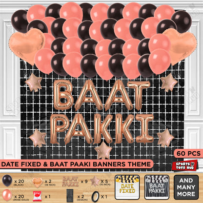 Baat Pakki Foil Letter Theme  - Rose Gold