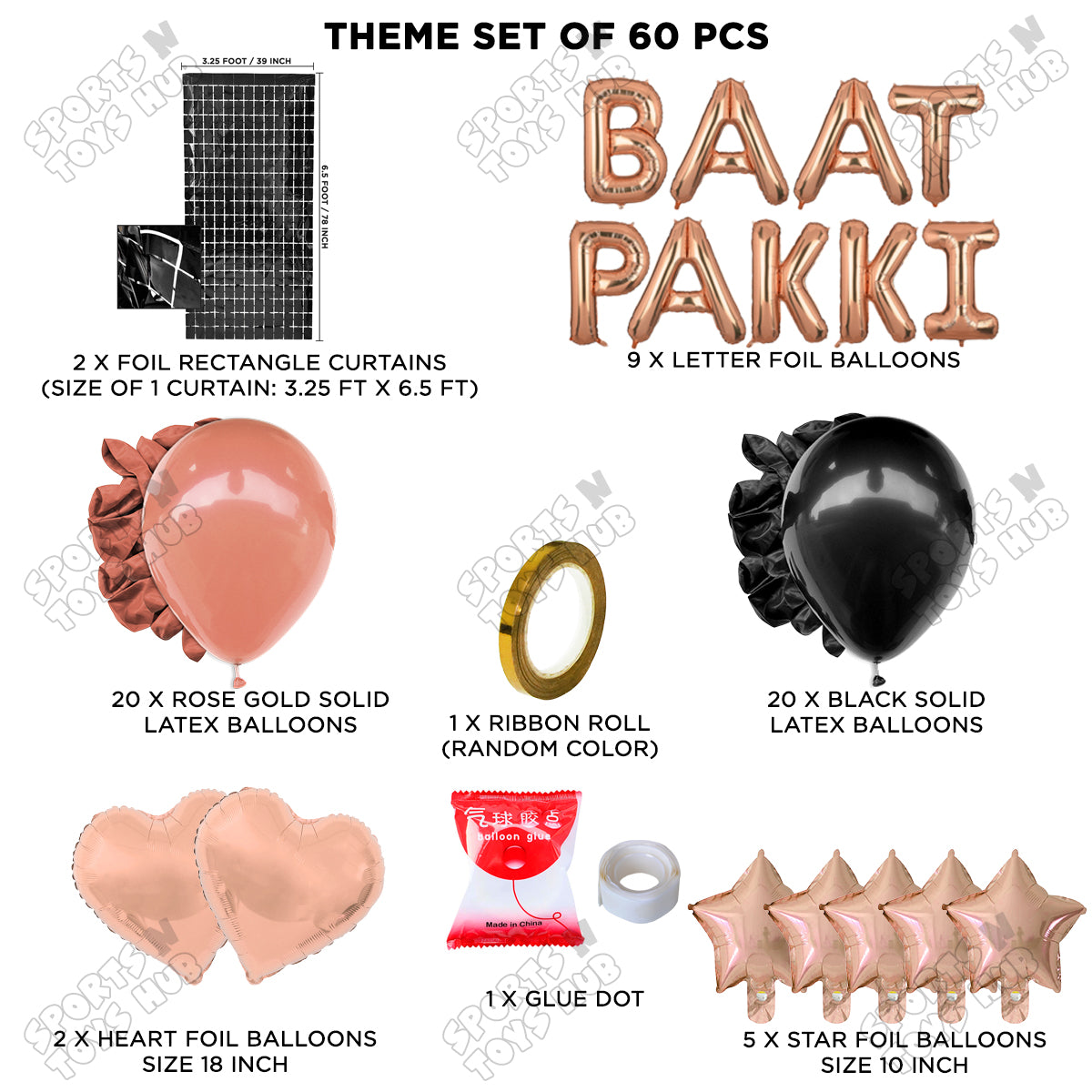 Baat Pakki Foil Letter Theme  - Rose Gold