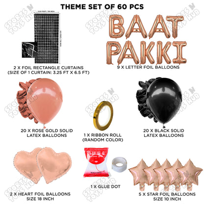 Baat Pakki Foil Letter Theme  - Rose Gold
