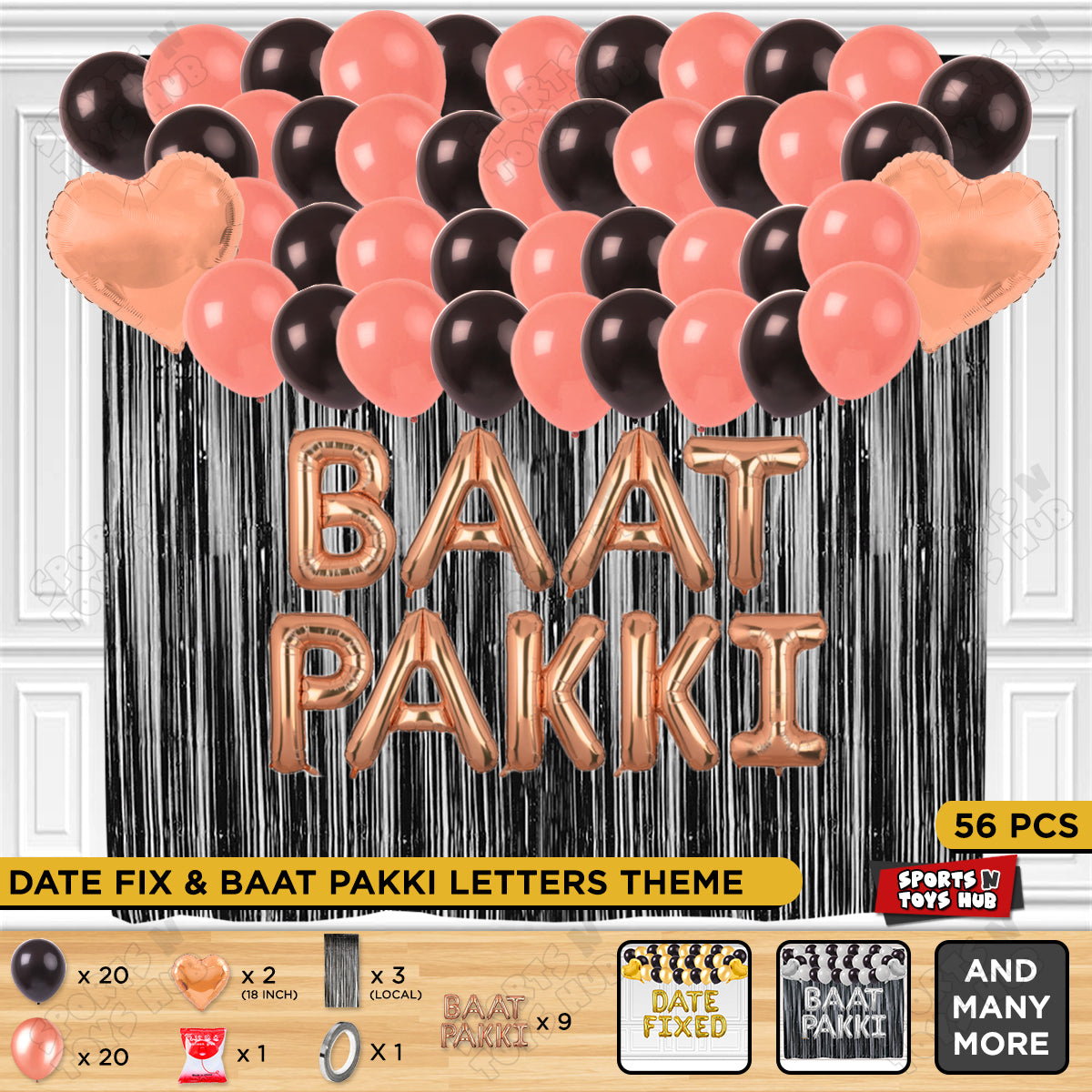 Baat Pakki Foil Letter Theme  - Rose Gold