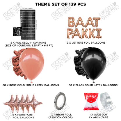 Baat Pakki Foil Letter Theme  - Rose Gold