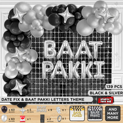 Baat Pakki Foil Letter Theme - Silver