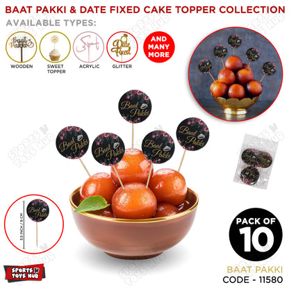 Baat Pakki Flower Print Cup Cake & Sweet Toppers - Pack Of 10