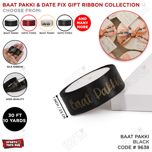 Baat Pakki Printed Ribbons - 1 Inch x 10 Yards