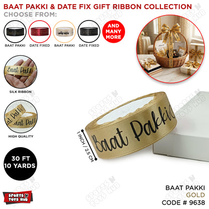 Baat Pakki Printed Ribbons - 1 Inch x 10 Yards