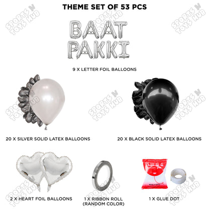 Baat Pakki Foil Letter Theme - Silver