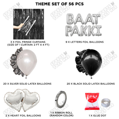 Baat Pakki Foil Letter Theme - Silver