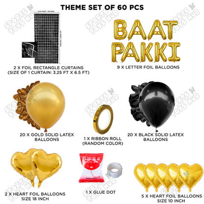 Baat Pakki Foil Letter Theme Collection - Gold