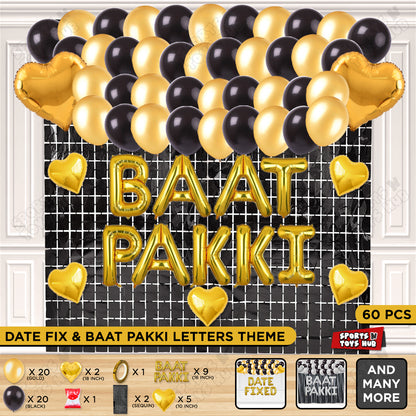 Baat Pakki Foil Letter Theme Collection - Gold