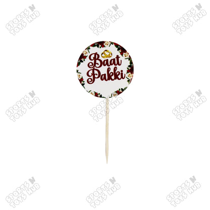 Baat Pakki Flower Print Cup Cake & Sweet Toppers - Pack Of 12