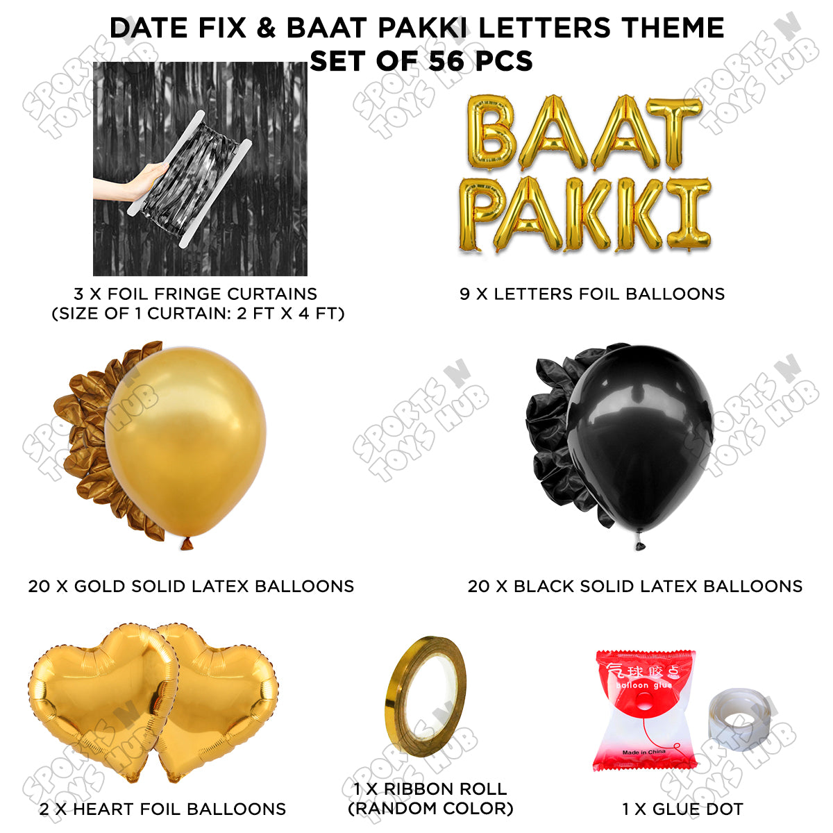 Baat Pakki Foil Letter Theme Collection - Gold