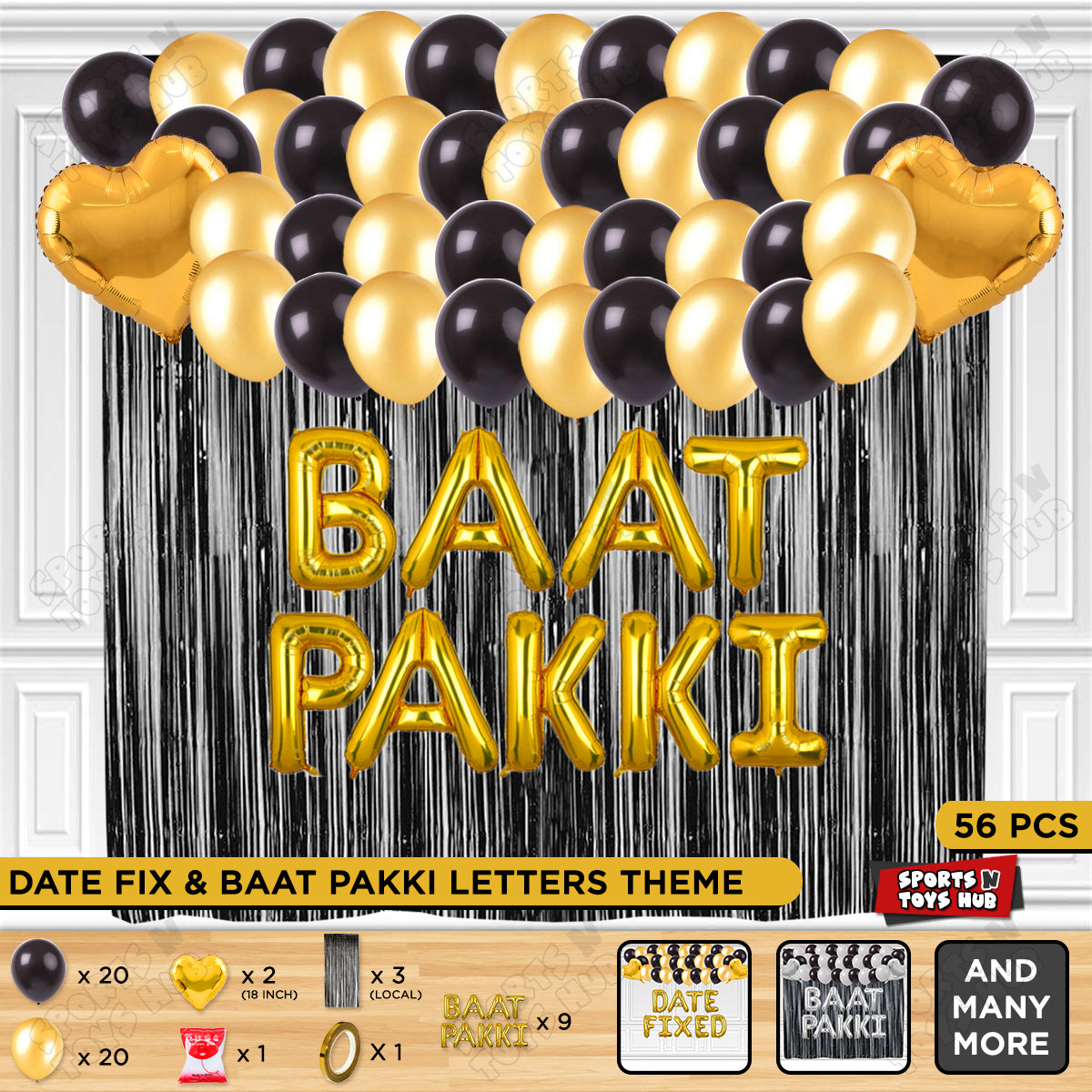 Baat Pakki Foil Letter Theme Collection - Gold