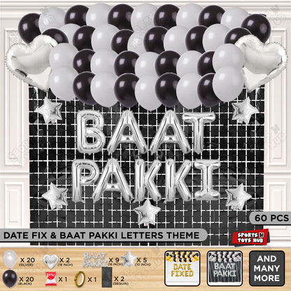 Baat Pakki Foil Letter Theme - Silver