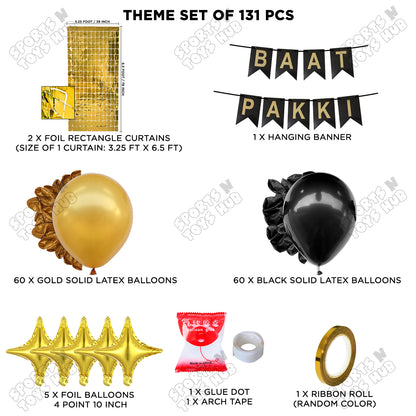 Baat Pakki Card Banner Theme - Black & Gold