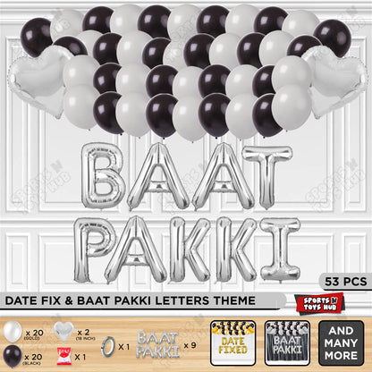 Baat Pakki Foil Letter Theme - Silver
