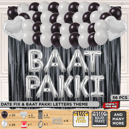 Baat Pakki Foil Letter Theme - Silver