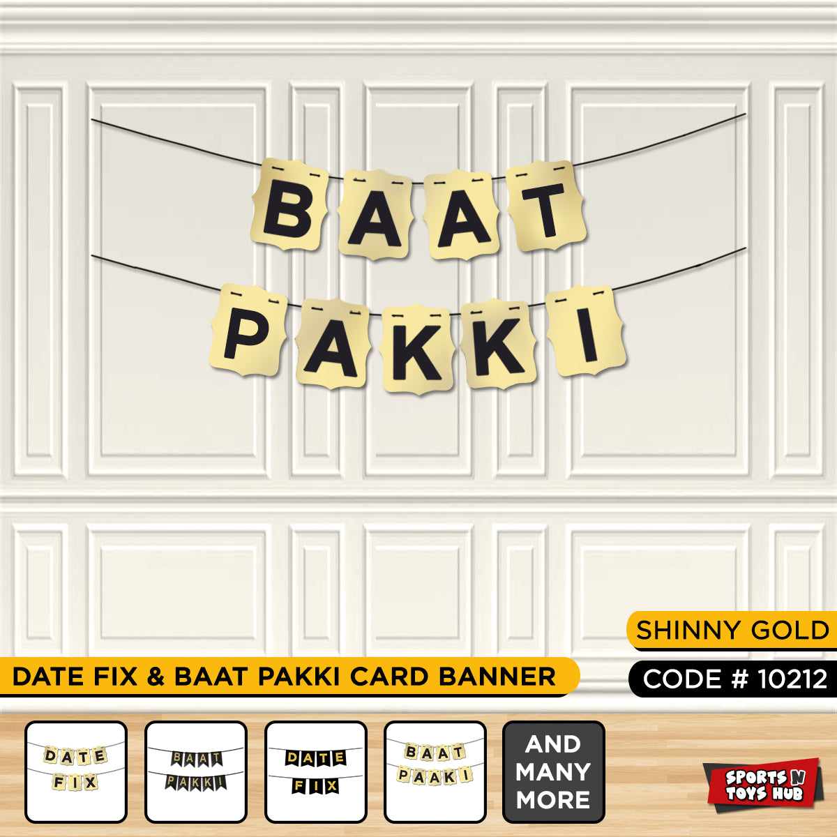 Baat Pakki Shinny Gold Card Banner