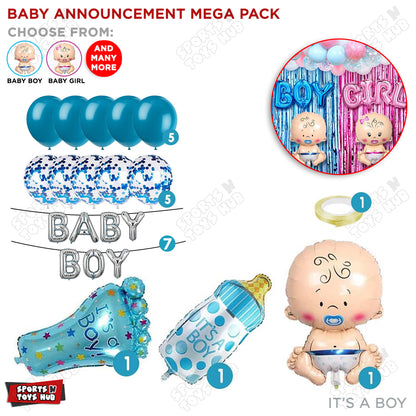 Baby Boy Silver Letter Foil Balloon Set - 21 Pcs