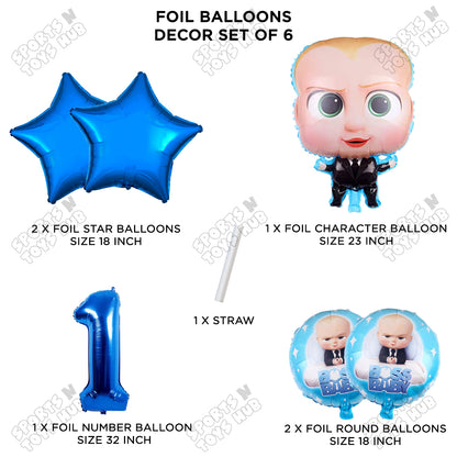 B_o_s_s B@by Pack Of 6 Foil Balloon Set