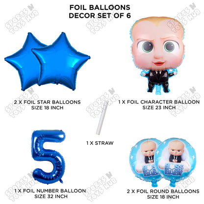 B_o_s_s B@by Pack Of 6 Foil Balloon Set