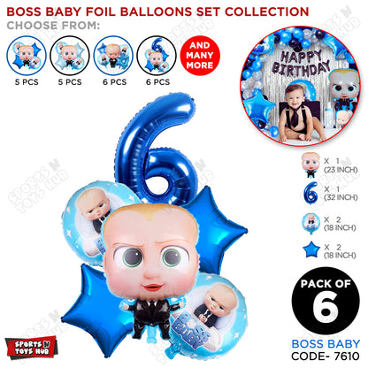 B_o_s_s B@by Pack Of 6 Foil Balloon Set