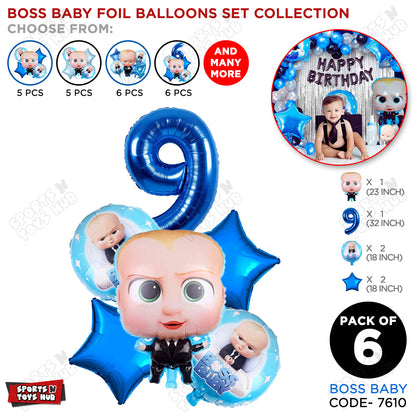 B_o_s_s B@by Pack Of 6 Foil Balloon Set